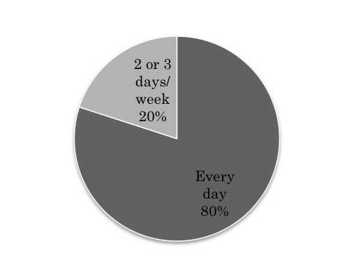 Figure 3. Frequency of Participants’ SNS Use per Week (N=15)