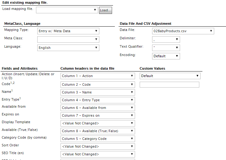 Update mapping rules