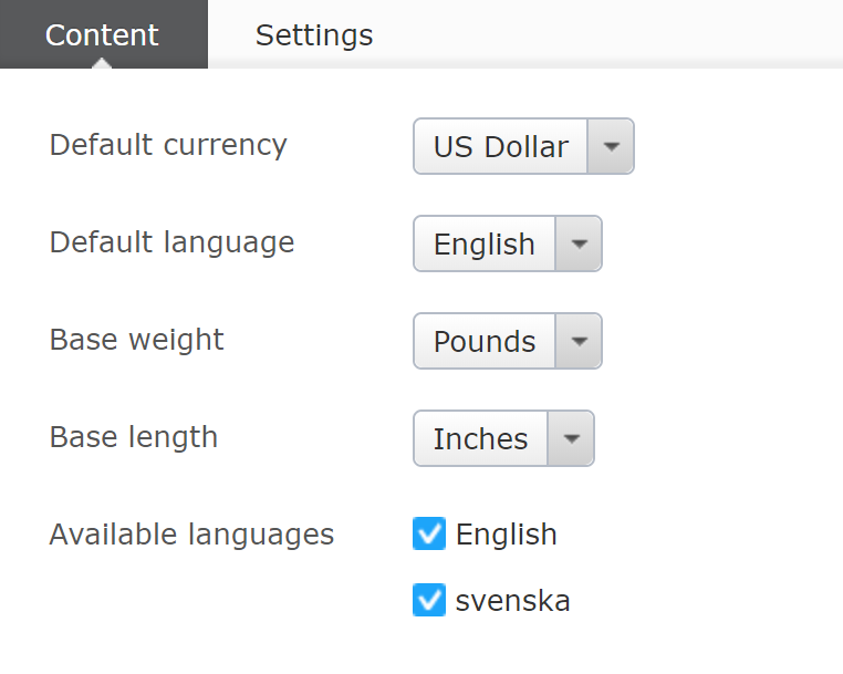 All node and entries in this catalog will be available in English and Swedish