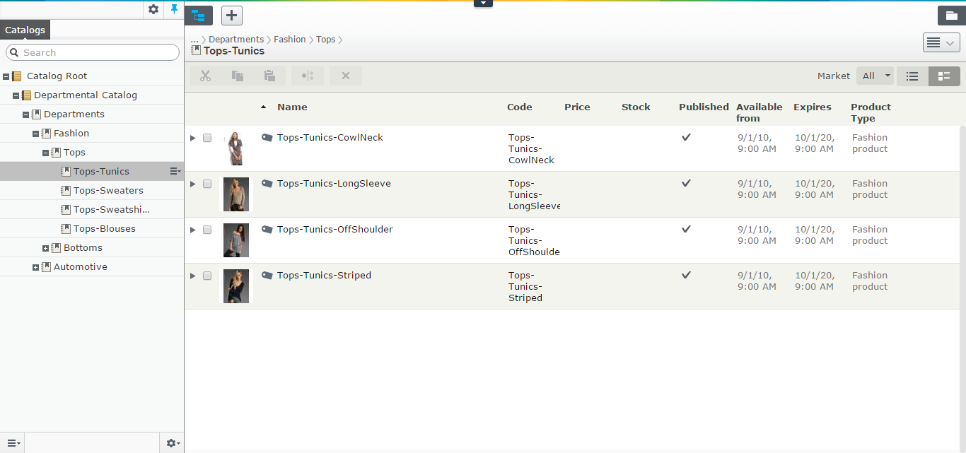 Catalog UI - the new catalog management UI from Commerce 7.5