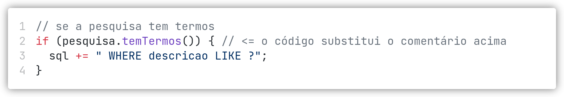 Usando um método consulta em vez de expressão booleana.