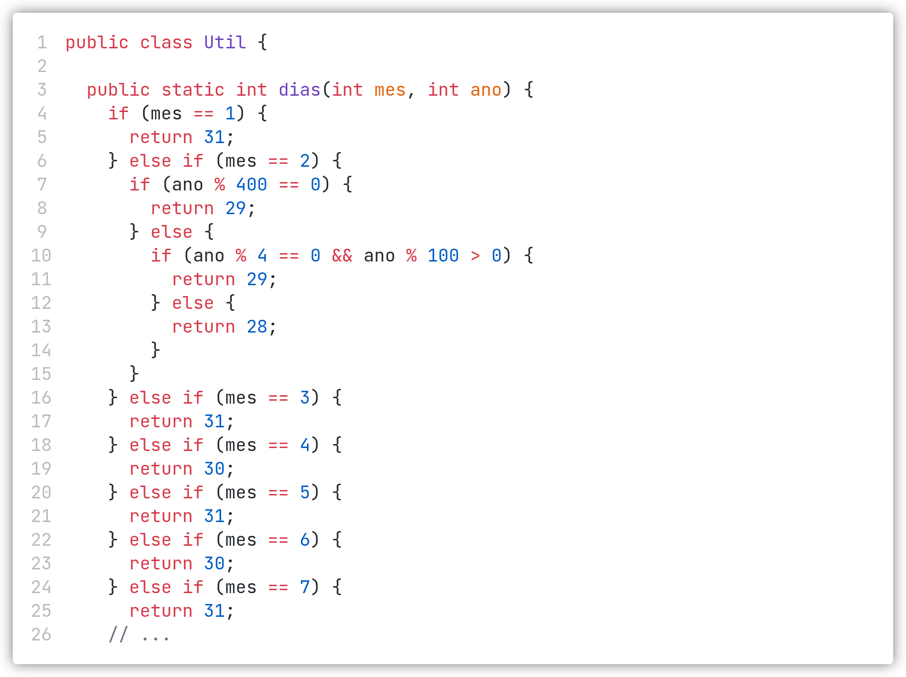 Saraivada de `if`s e `else`s (<https://git.io/JOCL8>).