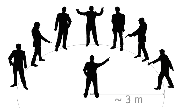 Deconcentration of attention exercise in combat shooting