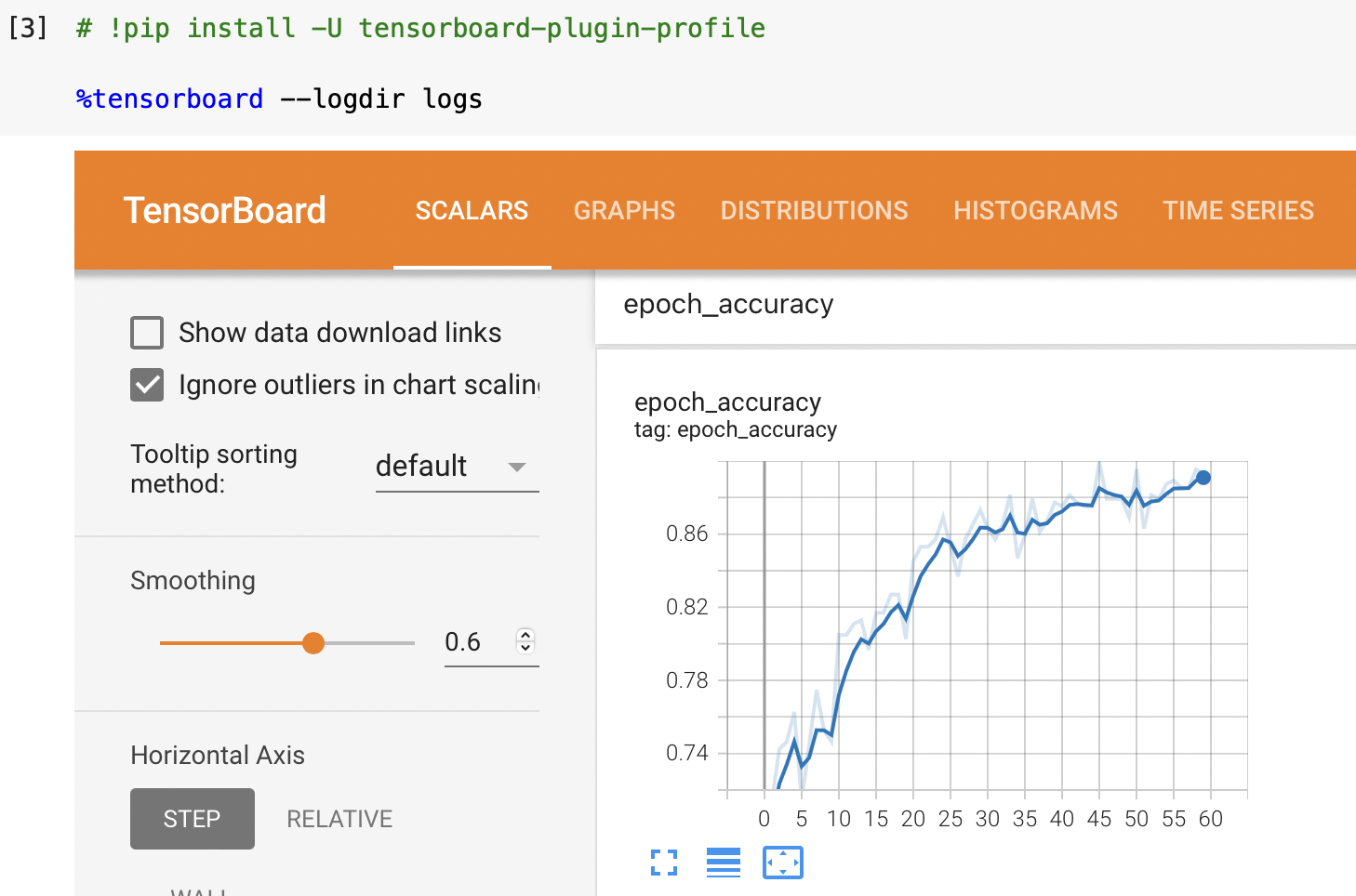 Example TensorBoard output