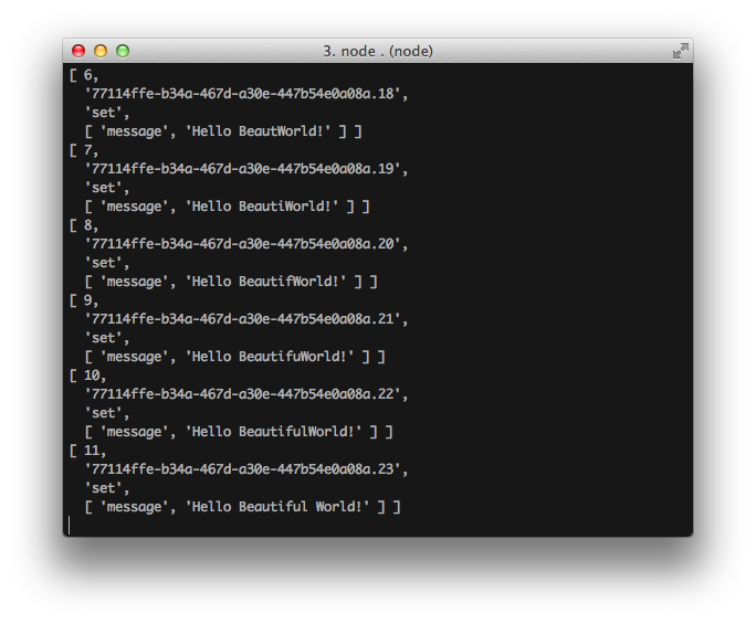 Hello World App: Terminal Console Logs