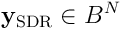\mathbf{y}_ {\textrm{SDR}} \in \mathbb{B}^ {N}