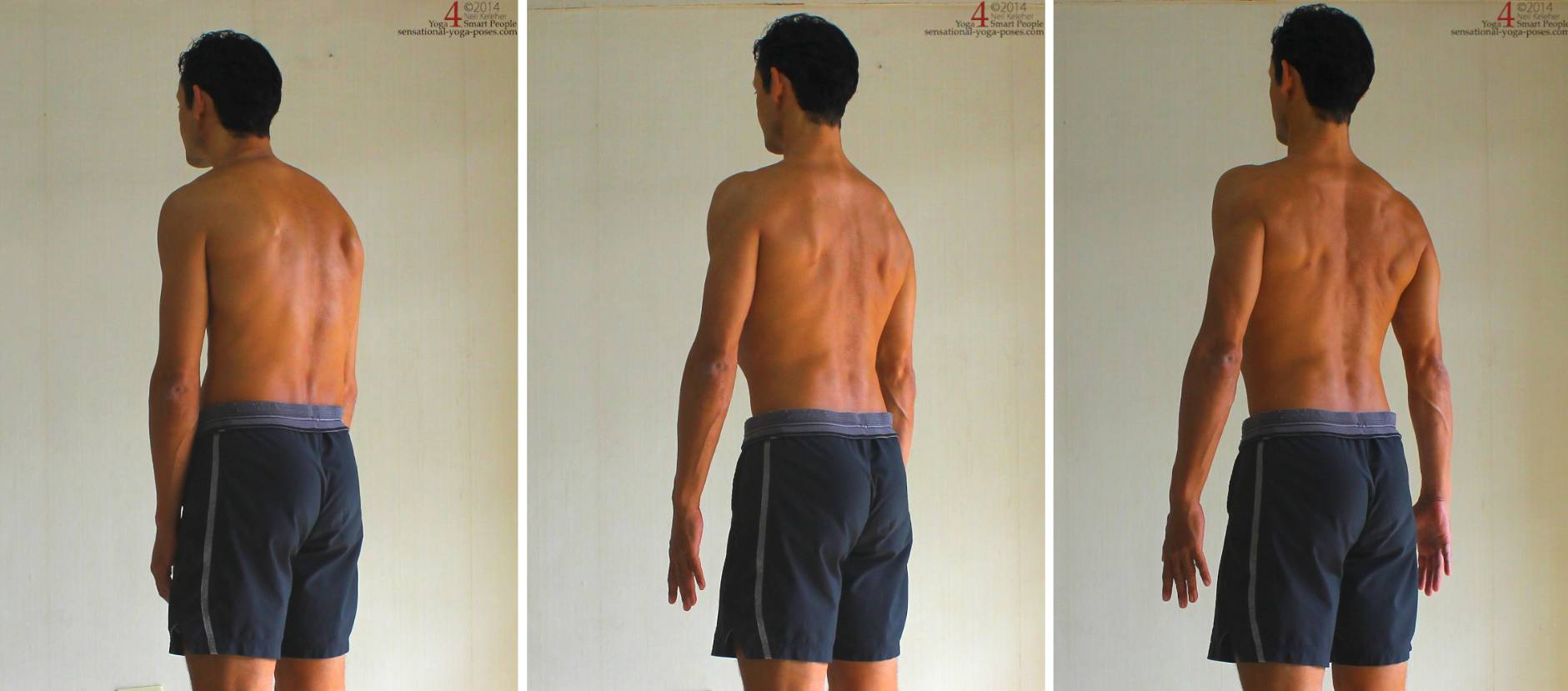 Chest and Neck Awareness while Standing:   
1. Relaxed   
2. Lift and expand front ribs   
3. Pull head back and up (and pull chin down).