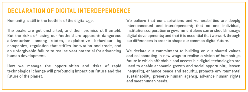The Declaration of Digital Interdependence (June 10, 2019)
