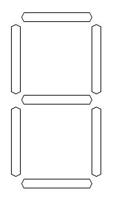 A 7-segment LED display mockup