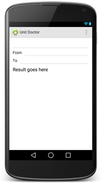 The Android Studio preview of the UI