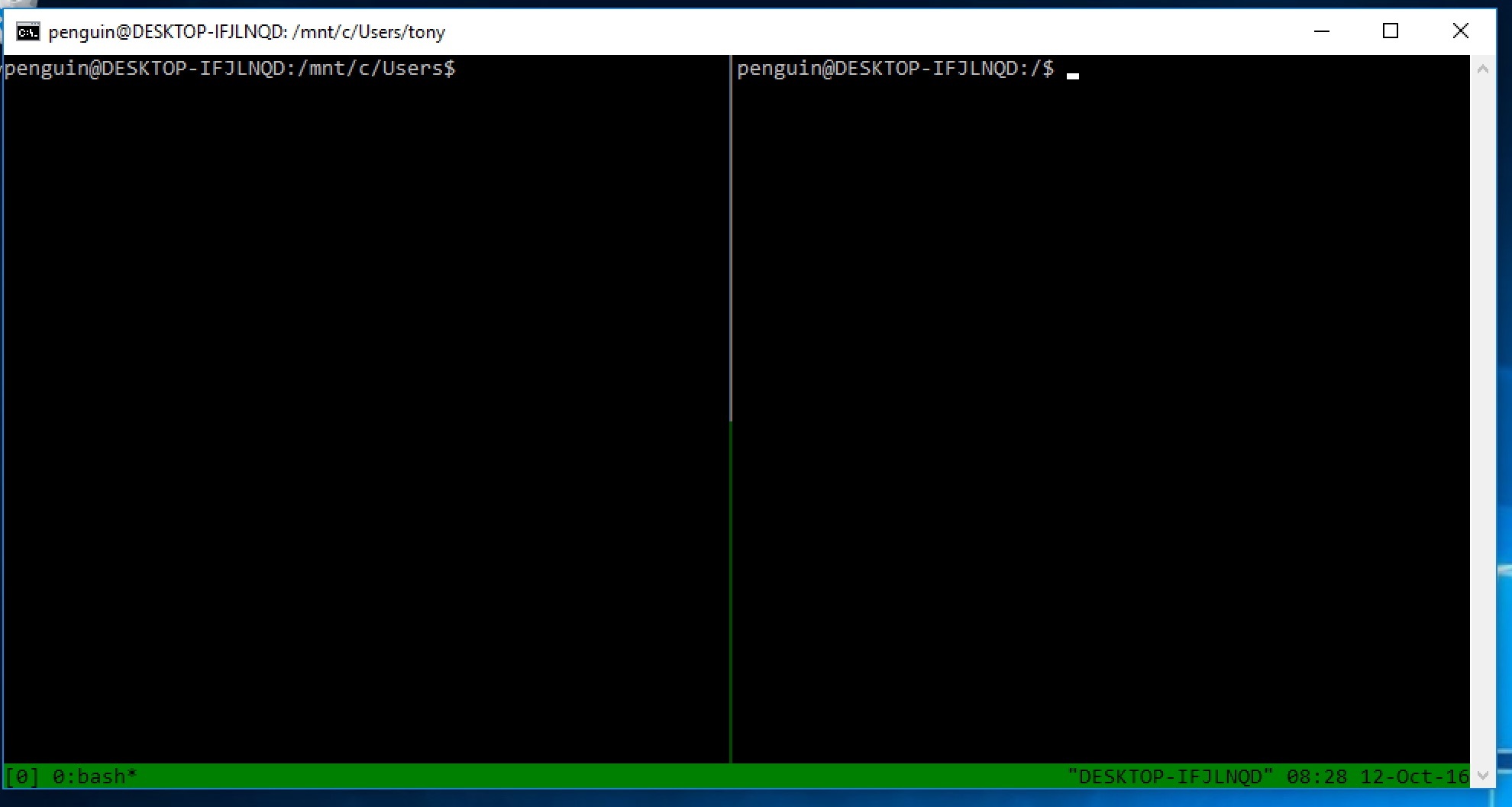 In tmux!