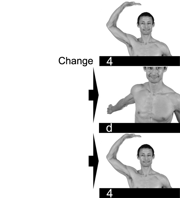 Change between 4 and d. 