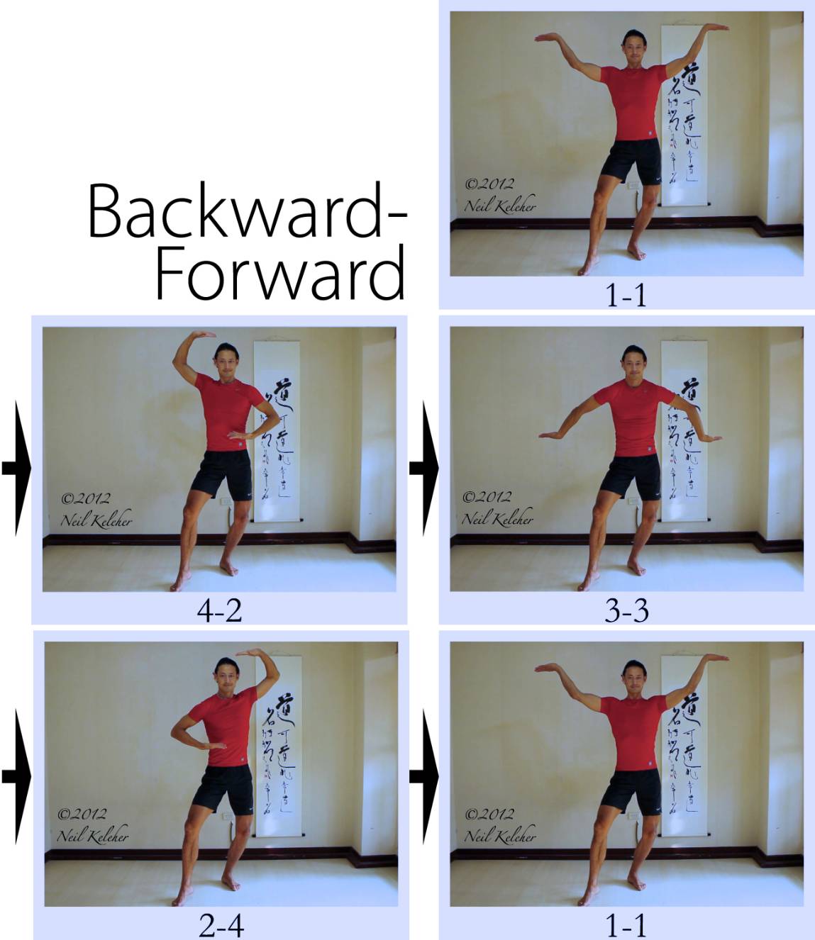 Here's the mirrored F-B movement, while standing on the right leg.