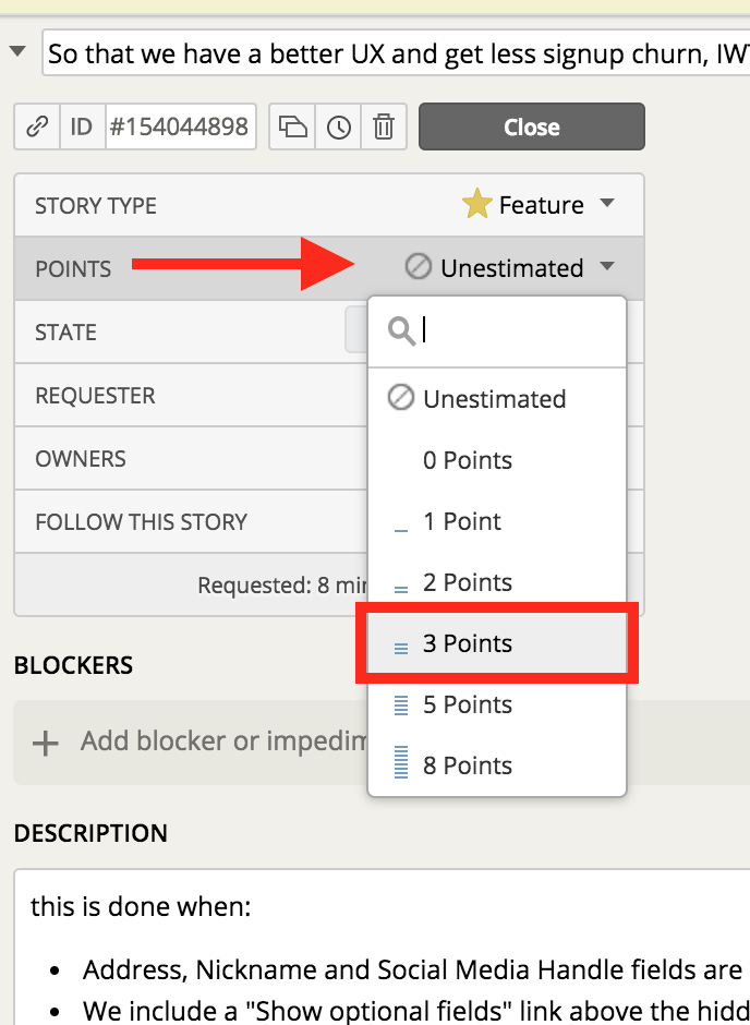 someone logs down the 3 points