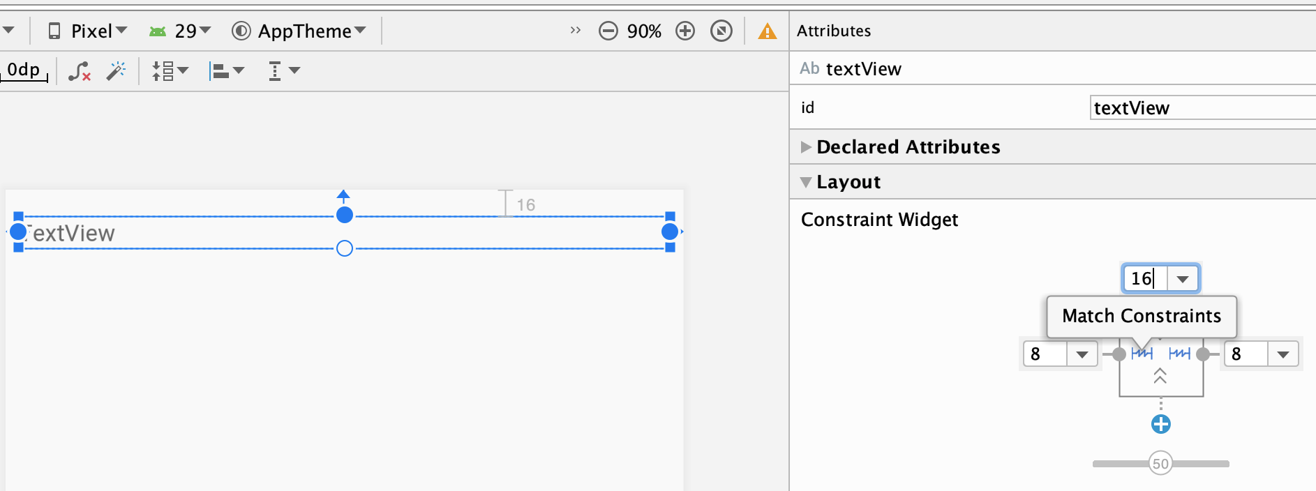 Constraints do TextView