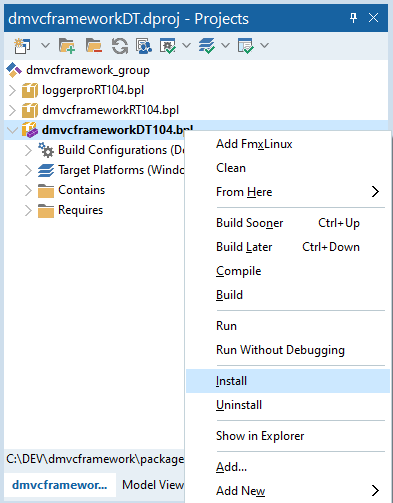 Installing DMVCFramework