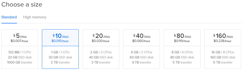 Choose a reasonable disk size