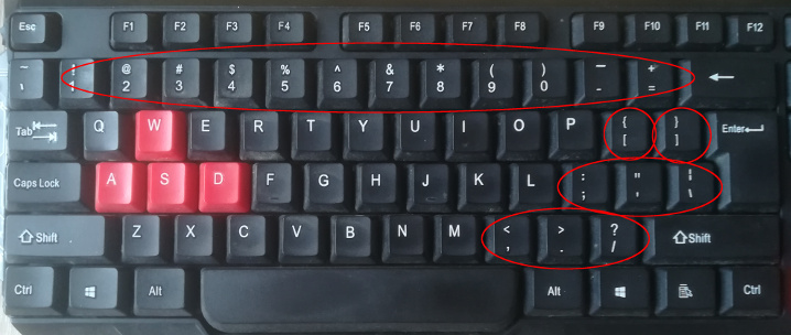 Regular keyboard with EN-US layout