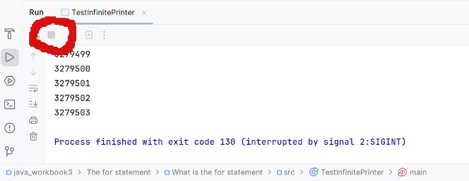Program is stopped and no longer executing