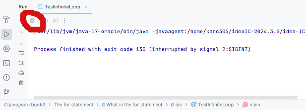 Interrupted program execution