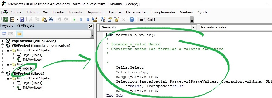 Ver el código de programación
