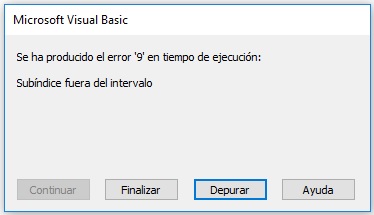 Error en índice del arreglo