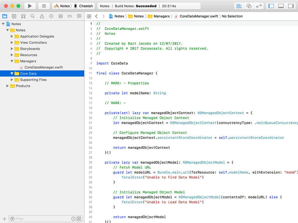 Creating the Core Data Group