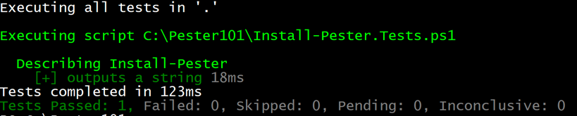 Passing Pester Test