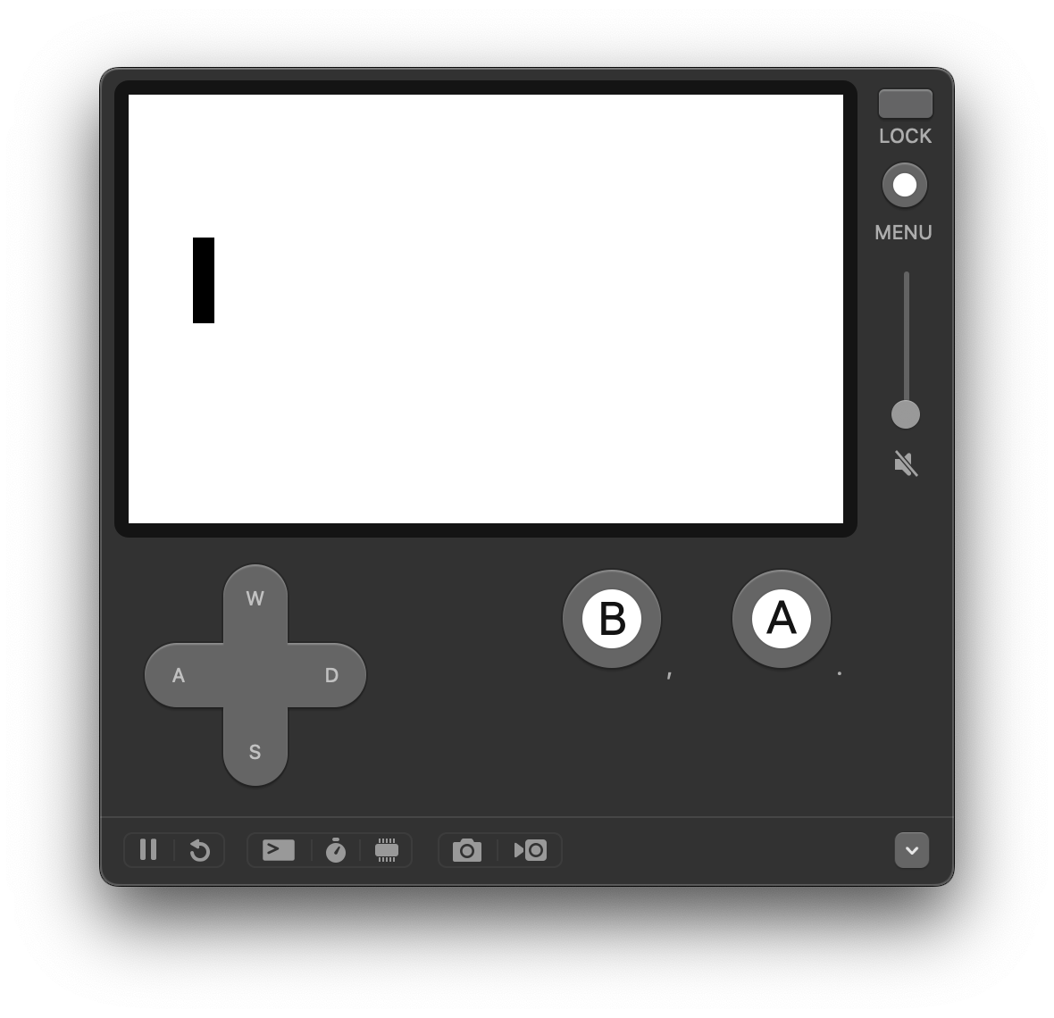 Filled rectangle displayed on the Playdate Simulator