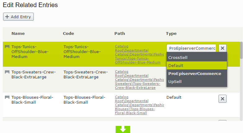 You can now choose between the defined association groups