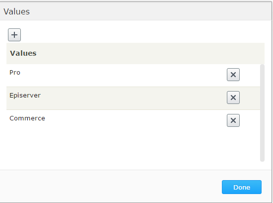 Manage values for a dictionary field in Settings view