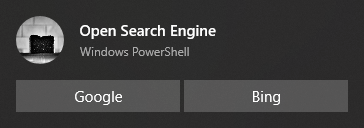 Example of toast with buttons