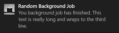 An example toast from Windows 10