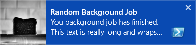 An example toast from Windows 8.1