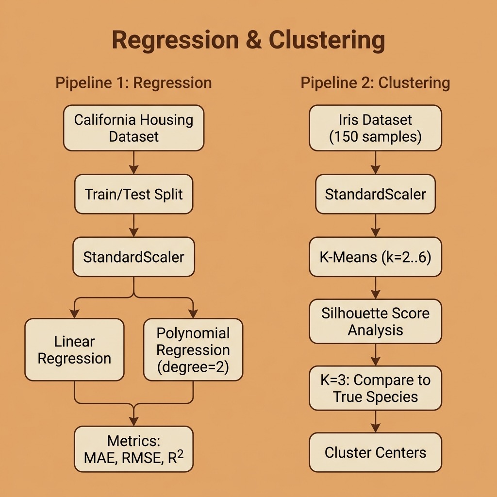 Architecture diagram for the Regression and Clustering example