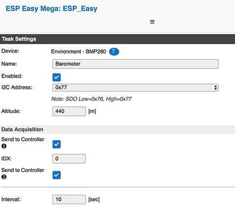 Abb. 6.10: ESPEasy I2C Adresse