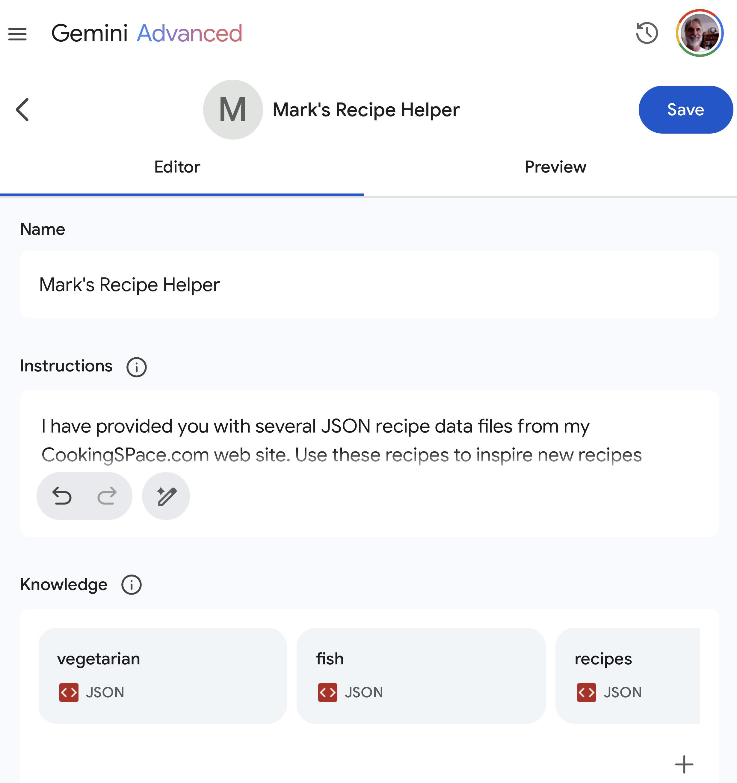 Gemini Gem Manager to create a new Gem