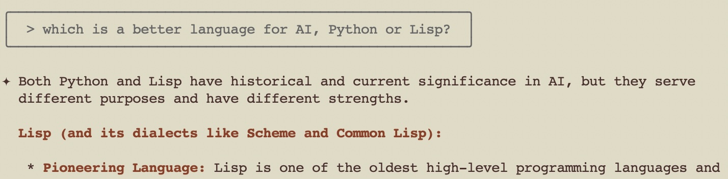 Asking gemini-cli a general question
