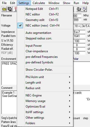 Settings Menu