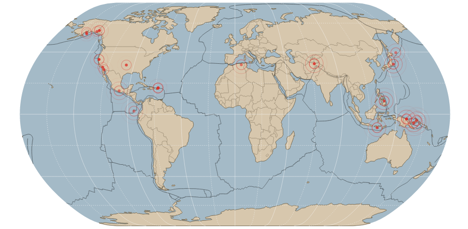 Earthquakes in the past 24 hours