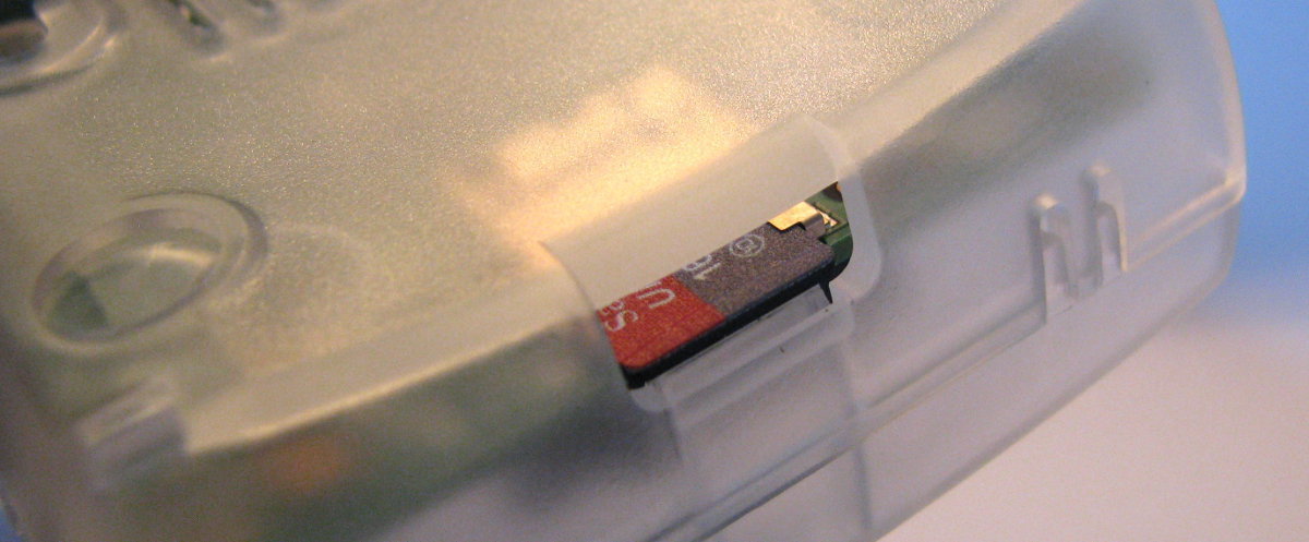 MicroSD card fitted snugly