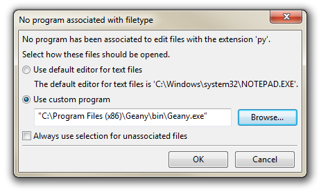 Associate the File Type to an Editor