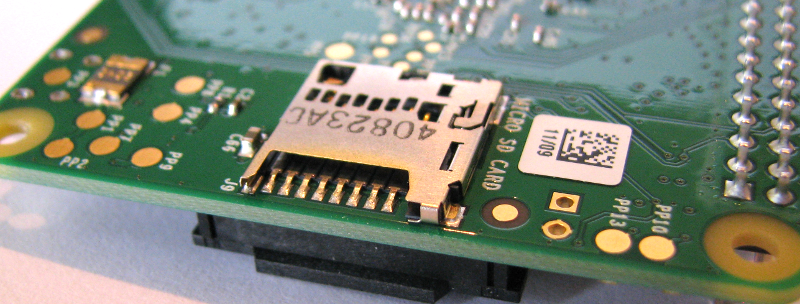 Raspberry Pi B+ MicroSD Card Socket