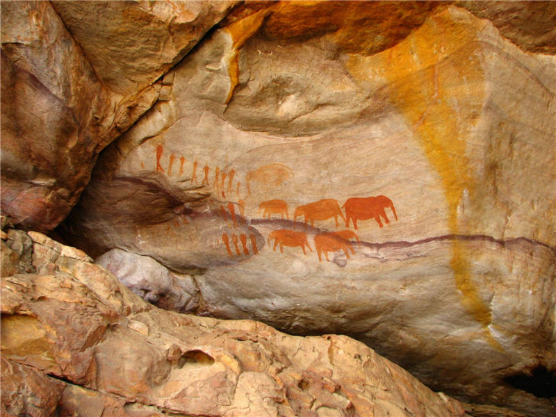 **Figure: Hunters with Elephants**. Hunters with Elephants -- Cederberg Mountains, South Africa ---Image Credit: Wikipedia.