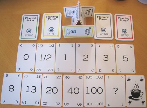 **Figure: Planning Agile (SCRUM) Poker Card Deck**. Planning Agile (SCRUM) Poker Card Deck. ---Image Credit: Wikimedia.