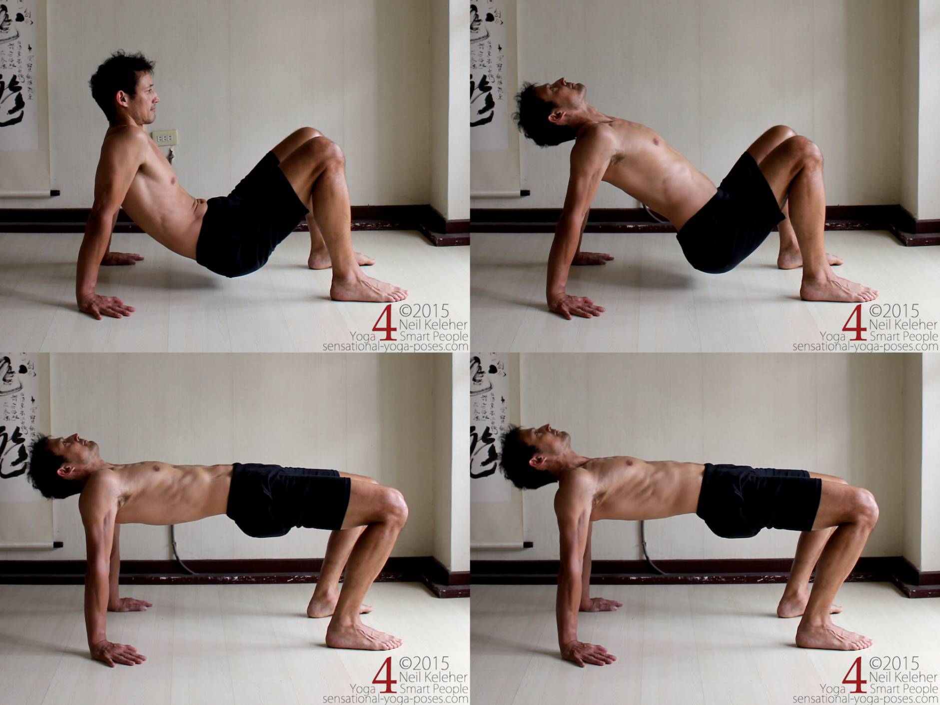 Top: Bend Spine backwards. Bottom: Lift hips and ribcage higher.