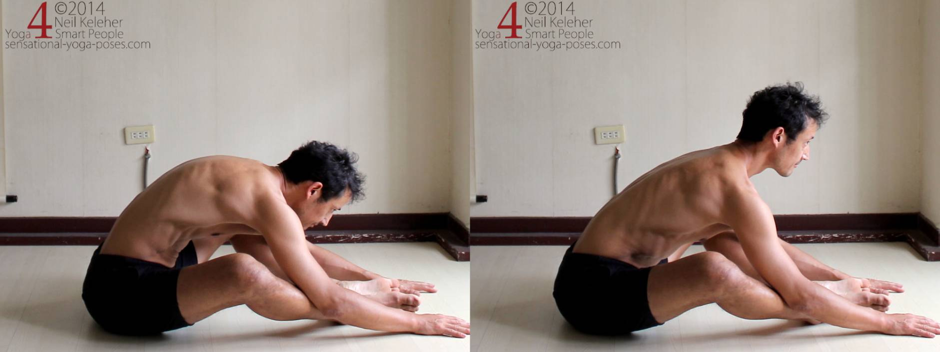 Open chest and look forwards. (Straighten thoracic spine).