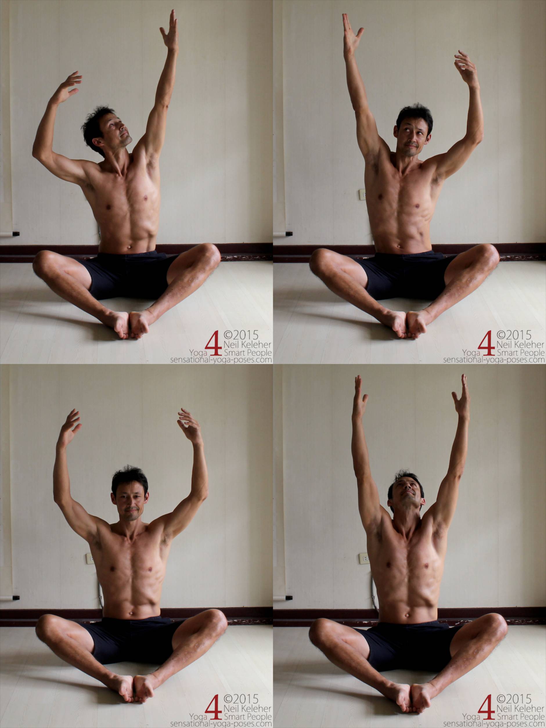 Top: Reach with one arm. Bottom: Reach with both arms.