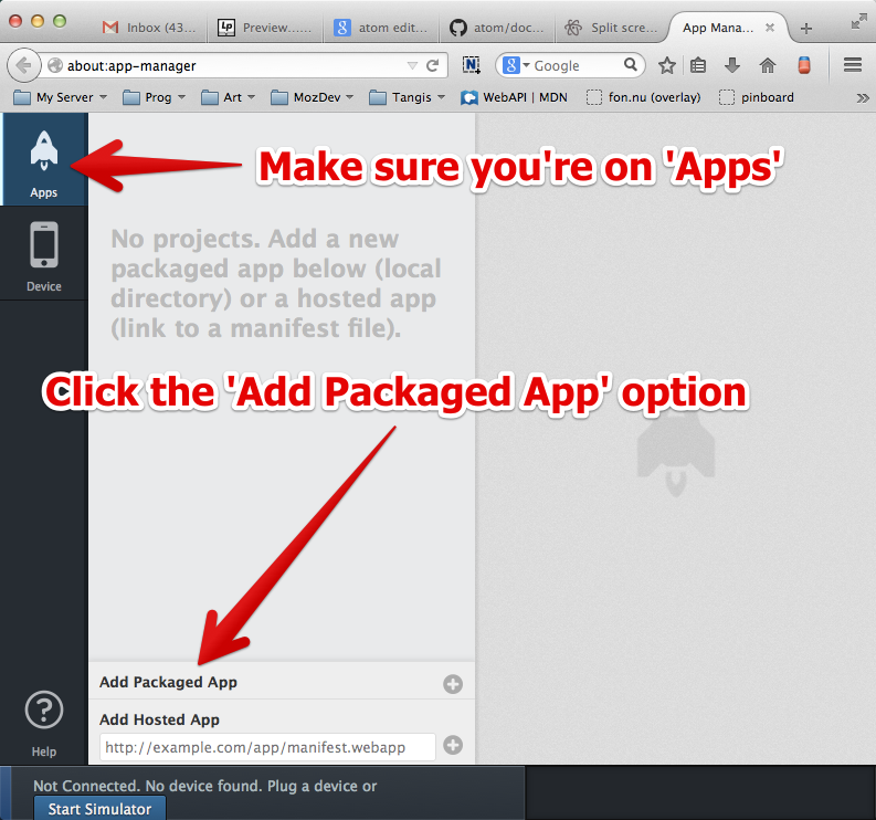 Showing the *Add Packaged App* option that adds a packaged app to the App Manager