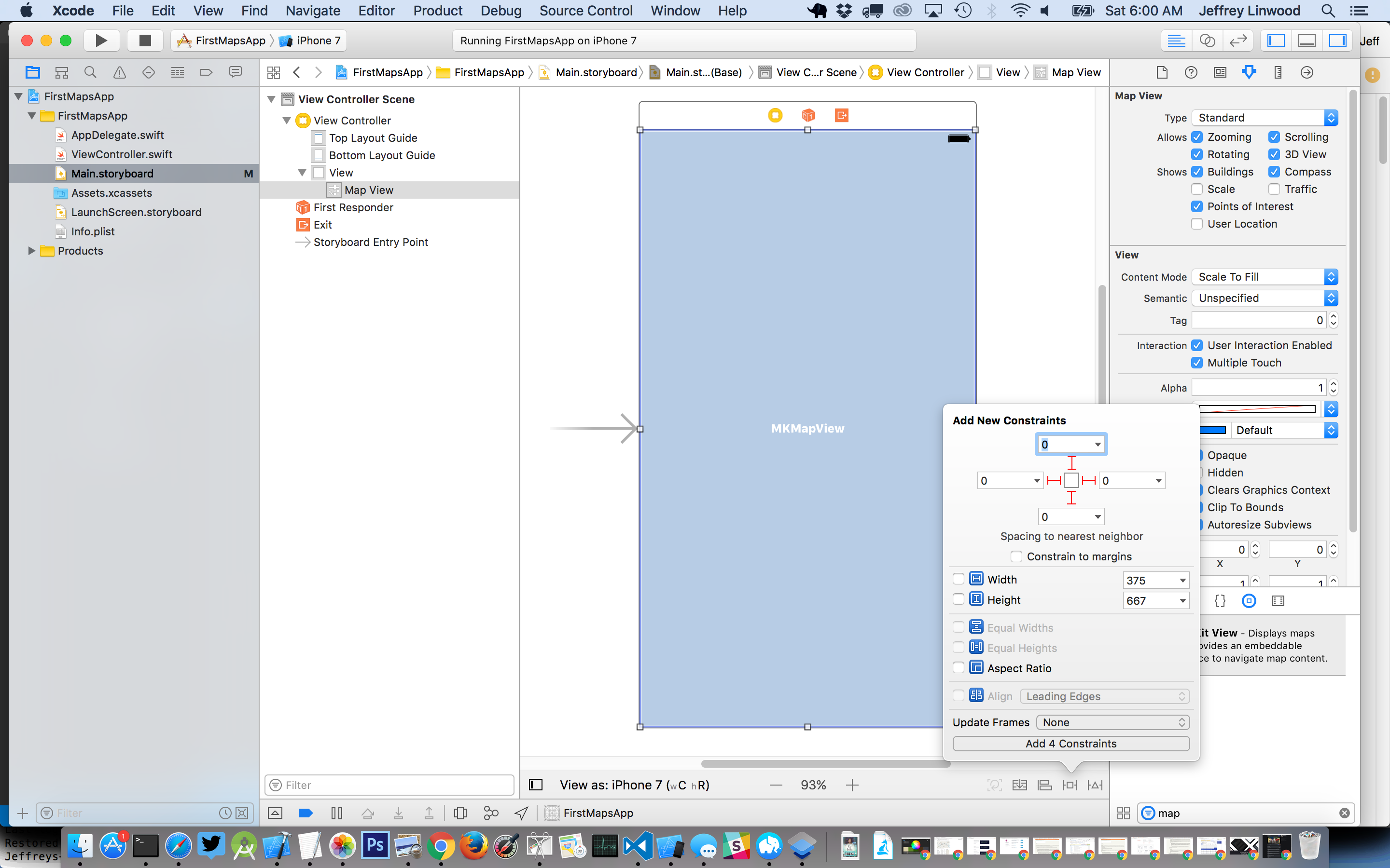 Map View with constraints